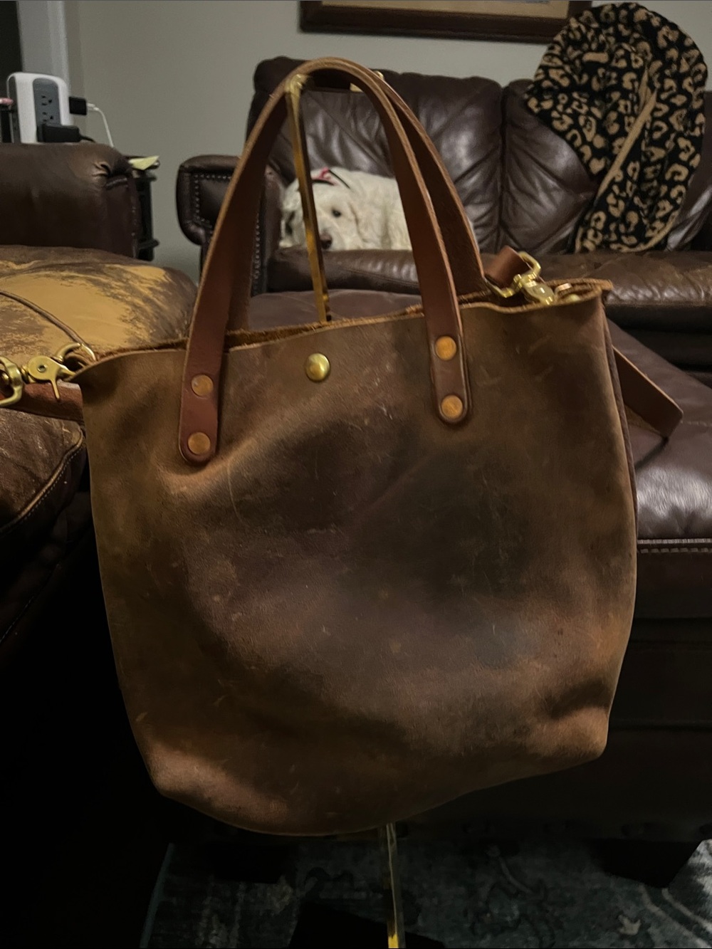 Classic Brown Leather Tote Bag - Everyday Women’s Carryall